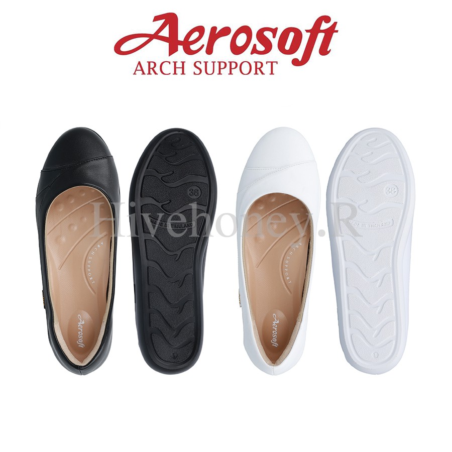 ☁️NW9191☁️ รองเท้าพยาบาล รองเท้าคัชชู เพื่อสุขภาพ aerosoft arch support(แอโร่ซอฟ)