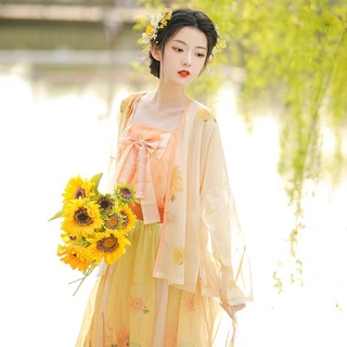 🌾Pre-order🌾ชุดฮั่นฝูประยุกต์ ชุดจีนประยุกต์ กระโปรงพร้อมองค์ประกอบแบบจีนประยุกต์สมัยใหม่ ฮั่นฝูฤดูใบไม้ผลิและฤดูร้อน