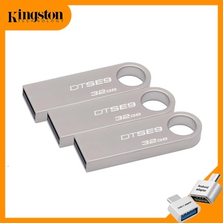 Kingston แฟลชไดรฟ์ USB 2.0 8GB 16GB 32GB 64GB 128GB 16GB วัสดุเมทัลลิก dtse9h