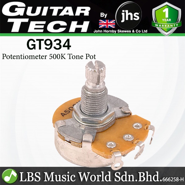 Guitar Tech GT934 500K Potentiometer Tone Pot กีตาร์ไฟฟ้า Shaft Part (GT 934)