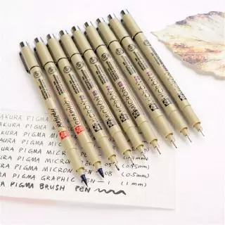 (พร้อมส่ง) ปากกามาร์กเกอร์ Sakura Pigma Micron 12 ขนาด สําหรับวาดภาพ