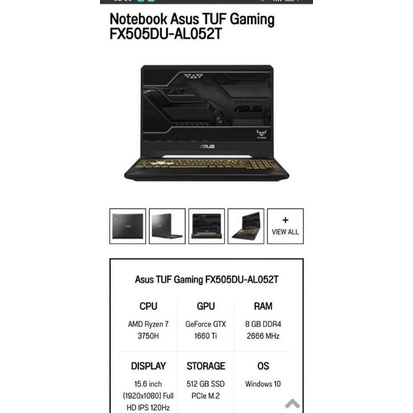 #ขายโน๊ตบุ๊คมือ2 💻 ASUS TUF Gaming การ์ดจอ1660TI สเปคโหดๆ แรงมาก เอาอยู่ทุกเกมส์