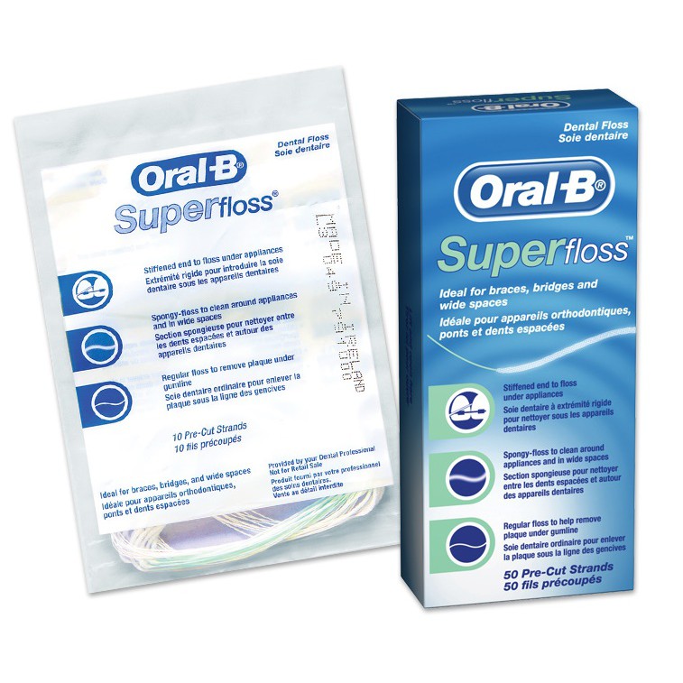 ไหมขัดฟัน ORAL-B Super Floss Waxed Mint 50pcs. แท้ 100%