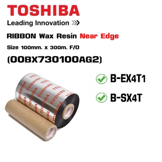 หมึก Toshiba Ribbon Wax Resin Near Edge for Toshiba Printer B-EX4T1,B-SX4T Size 100mm. x 300m. F/O (00BX730100AG2)