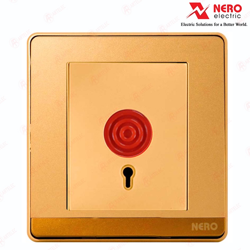 สวิตช์ NERO panic พร้อมกุญแจรีเซ็ต DECORA Q778G | Q778-G สีทอง