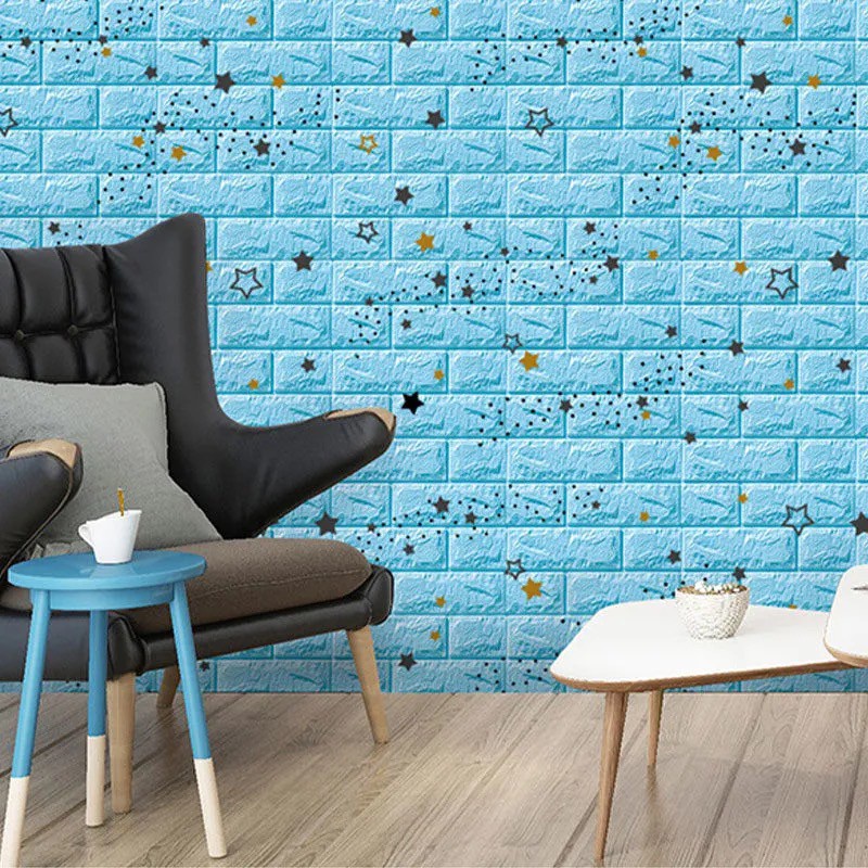 🔥สินค้าพร้อมส่ง🔥วอลเปเปอร์สามมิติ  มีกาวในตัวติดผนัง 3D wallpaper วอลล์เปเปอร์ลายอิฐ ลายการ์ตูน - รูปที่ 6