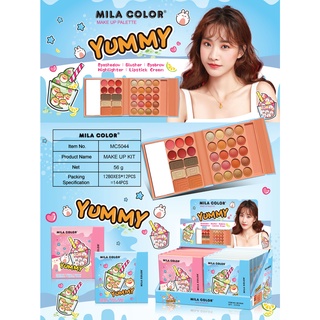 MC5044 พาเลทแต่งตากระเป๋า MILA COLOR​ Eyeshadow อายแชโดว์​ บ​ลัช​ออน​ ลิปสติก​ ไฮไลท์ ประกายชิมเมอร์ Eyeshadow palette