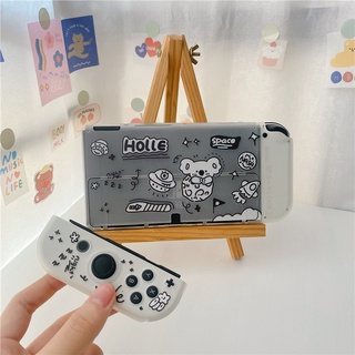 เคส TPU นิ่ม กันกระแทก ลายการ์ตูนหมีน่ารัก สําหรับ Nintendo Switch OLED