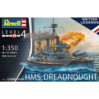 พลาสติก โมเดล REVELL ประกอบ สเกล 1/350 HMS Dreadnought (05171)