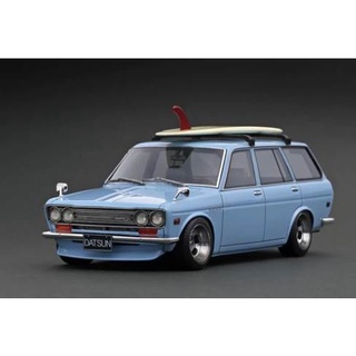 Ignition Model : IG2223 1/18 Datsun Bluebird (510) Wagon Light Blue With Surfboard (IG online shop special!)