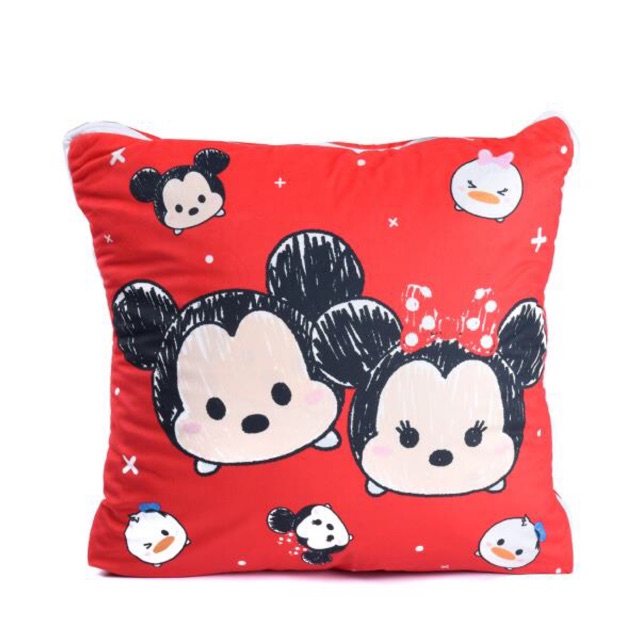 haven หมอนผ้าห่ม ลาย Tsum Tsum Mickey Mouse สีแดง ขนาด 127 x 152 ซม.