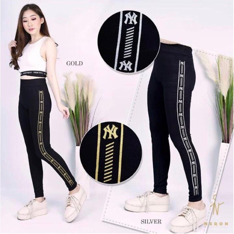 Joker.store123 กางเกงเลกกิ้งลายดอก NY นําเข้า