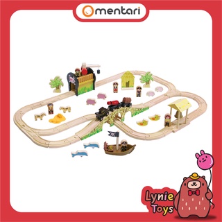 Mentari ของเล่นไม้ รถไฟเด็ก ชุดรถไฟโจรสลัด Pirate Land Train Set