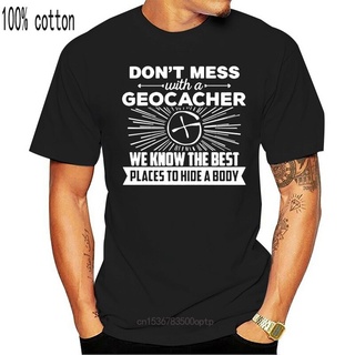 คอตต้อนคอกลมขายดี เสื้อยืดคอกลม แขนสั้น พิมพ์ลาย DonT Mess With A Geocaching Style สไตล์คลาสสิก สําหรับผู้ชาย HAppjp92C