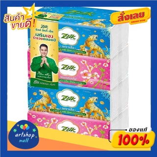 ซิลค์ ลัคกี้ ซอฟท์แพ็ค กระดาษเช็ดหน้า 175 แผ่น แพ็ค 4 คละลายSilk Lucky Soft Pack Facial Tissue 175 Sheets Pack of 4 Asso