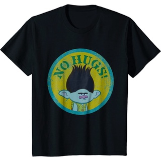 Dreamworks Trolls  No Hugs! เสื้อยืดลําลอง ผ้าฝ้ายแท้ พิมพ์ลายกิ่งไม้ แฟชั่นสําหรับผู้ชาย