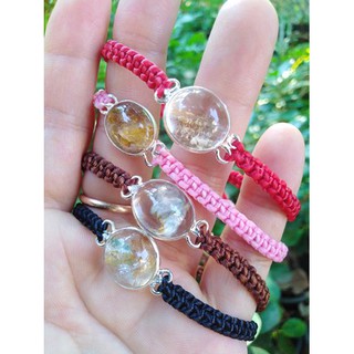 ms-012 ข้อมือโป่งข่ามตัวเรือนโลหะ สายเชือกถักแฮนด์เมด