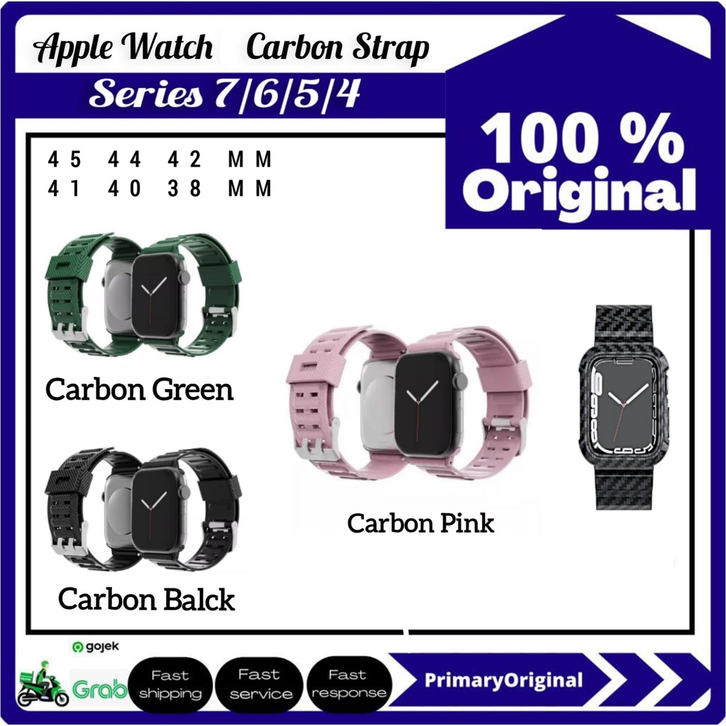เคส Apple Watch 7/6/5/4 45MM 44MM 41 MM 40MM Carbon Strap Casing