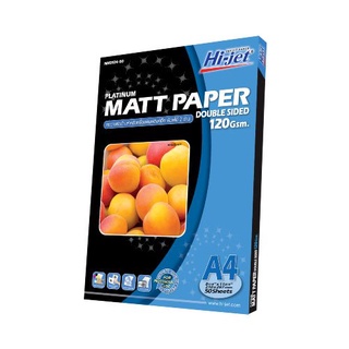 Hi-jet กระดาษอิงค์เจ็ท ผิวด้าน พิมพ์ได้สองด้าน Inkjet Platinum Matt Paper (Double-sided printing) 120 แกรม A4 50 แผ่น