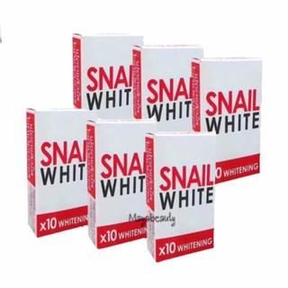 Snail White Soap x10 Whitening สบู่หอยทากฟอกผิว 70g(6ก้อน)#1316