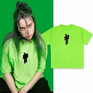 เสื้อยืด พิมพ์ลายโลโก้ BILLIE EILISH สีเขียว แฟชั่นสําหรับผู้ชาย และผู้หญิง