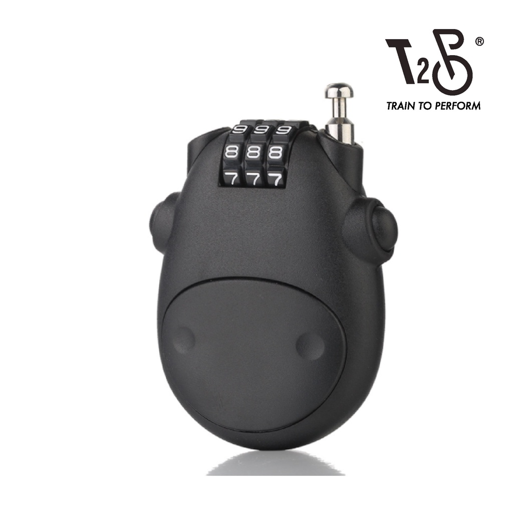 T2P Retractable Mini Lock with 80cm Cable For Locking Helmet Bicycle Luggage 3 Number Combination