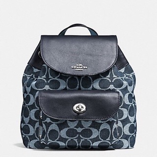 COACH  MINI BILLIE BACKPACK IN SIGNATURE DENIM AND LEATHER