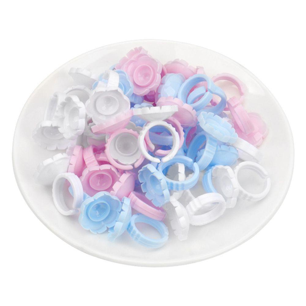 เอบินแลนด์ 100ชิ้นกาวแหวนดอกไม้ถ้วยเครื่องมือสําหรับต่อขนตาขนตาปลอมเครื่องมือแต่งหน้าชุดเครื่องมือออแกไนเซอร์อุปกรณ์ - รูปที่ 6