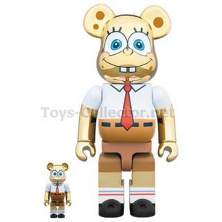 BE@RBRICK - 100% &amp; 400% SpongeBob GOLD CHROME