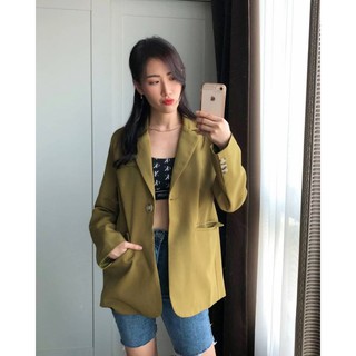 Oversize blazer in olive green