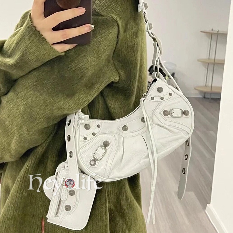 leather BA- Le Cagole half-crescent dumpling bag under the armpit shoulder messenger bag large size cowhide women bag UKW8