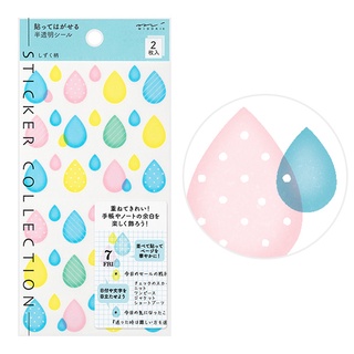 MIDORI Sticker Schedule 2539 Semi-Transparent Drop (D82539006) / สติ๊กเกอร์กึ่งโปร่งใสสำหรับแพลนเนอร์ ลายหยดน้ำ