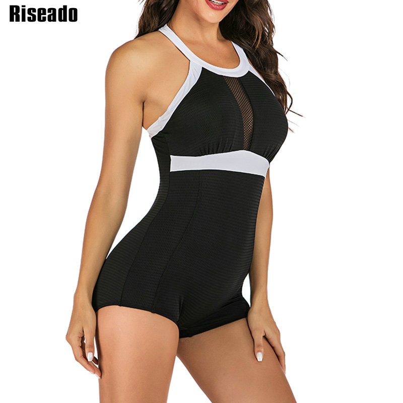 black mesh bathing suit