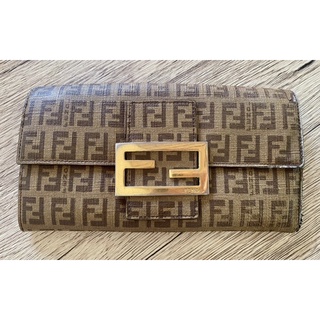 fendi zucca ff canvas long wallet