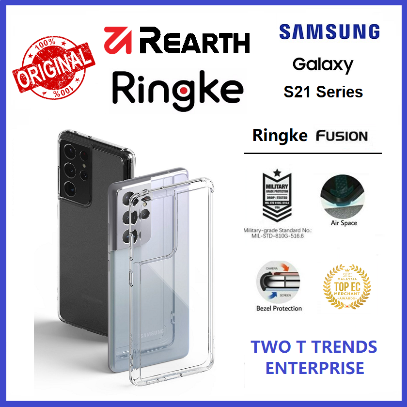 Samsung Galaxy S21 / S21 Plus / S21 Ultra / S21+ / S20 Ultra Rearth Ringke Fusion TPU Case ฝาครอบกัน