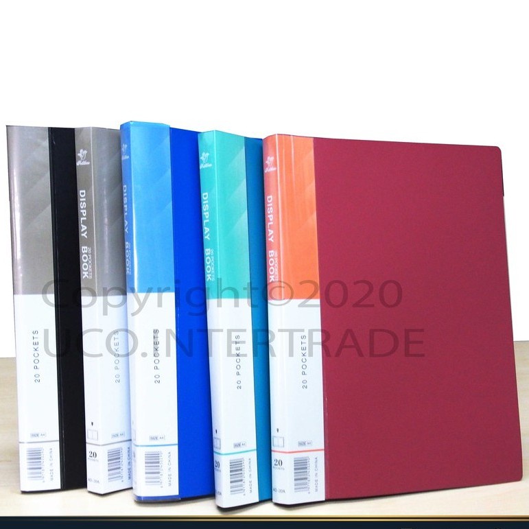 แฟ้มโชว์เอกสารปกแข็ง ทึบ A4 20 ซอง 5 สี แข็งแรง กันรอย ซองในใส่เอกสารได้ 3-5แผ่นต่อซอง ไม่ต้องกลัวยับ