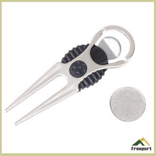 Silver Golfer Club Golf Divot Tool with Ball Marker Repair Tool Accessory