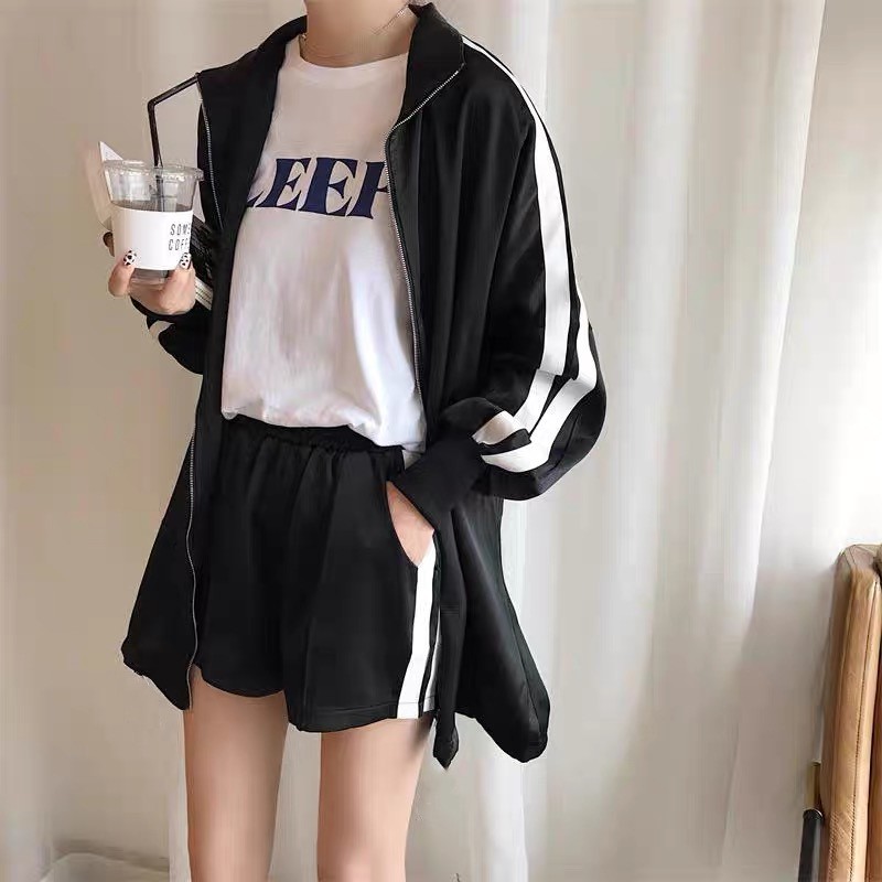 เสื้อแจ็คเก็ตแขนยาวทรงหลวมสไตล์เกาหลีไซส์ใหญ่สำหรับฤดูร้อนใหม่