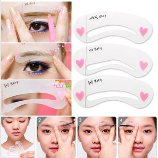 (สินค้านำเข้า) แผ่นเขียนคิ้ว บล็อคเขียนคิ้ว วาดคิ้ว ทรงเกาหลี Mini Brow Class Drawing Guide OPP (บรรจุ 3 แผ่น/เซ็ต)