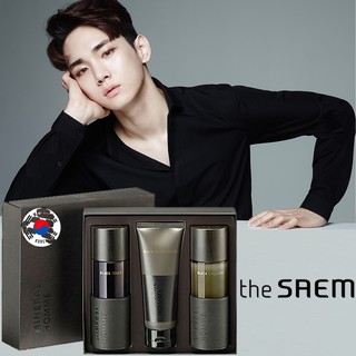 THE SAEM Mineral Homme Black Set (Toner+Emulsion+Cleaning Foam) 360ml ชุดผลิตภัณฑ์ดูแลผิวหน้าผู้ชายจากเกาหลีครบสูตรหล่อใ