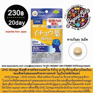 DHC Ginkgo ดีเอชซี สารสกัดจากแปะก๊วย กิงโกะ 20 วัน ที่ช่วยเพิ่มการไหลเวียนของเลือดในสมองและรักษาความทรงจำ