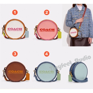 Coach CA098 Kia Circle Bag In Colorblock Women กระเป๋าสะพายข้าง Crossbody Sling 098