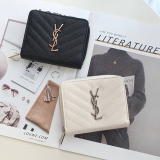 กระเป๋าสตางค์ใบสั้นแบบซิปรอบ Y S L SHORT WALLET