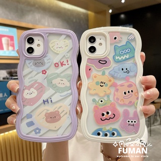 2 in 1 เคสโทรศัพท์มือถือแบบนิ่ม TPU ใส ลายการ์ตูนหมีมอนสเตอร์น่ารัก สําหรับ iPhone 13 12 11 Pro Max XR XS Max X