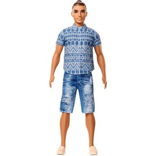 Barbie Ken Fashionistas Doll New look Distressed Denim - Curvy ตุ๊กตา บาร์บี้ ผู้ชาย เคน แฟชั่นนิสต้า ชุดยีนส์