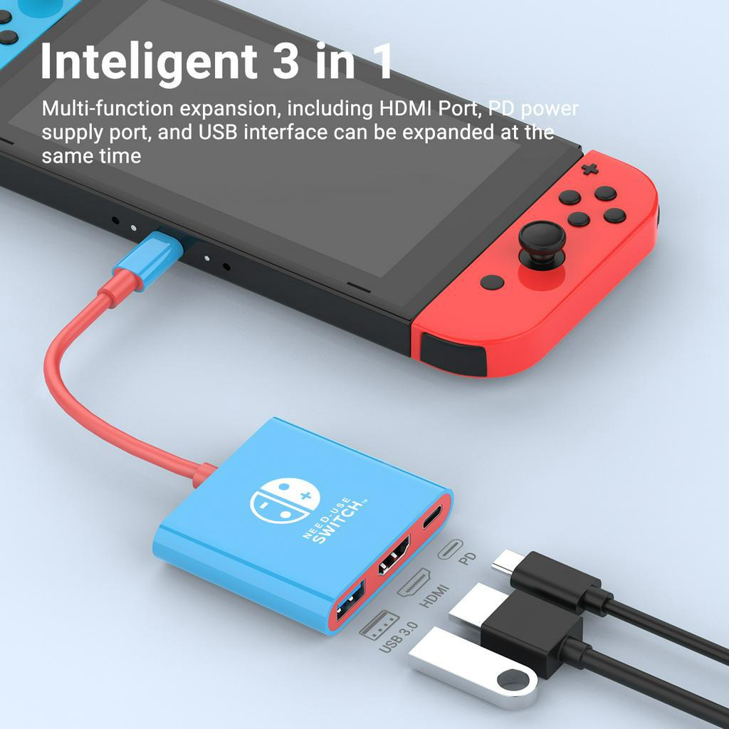 แบบพกพา TV Switch Dock สําหรับ Nintendo Switch/OLED สวิทช์ 4K HDMI USB 3.0 พอร์ตและ USB C ชาร์จ, Travel Dock สําหรับ Nintendo Switch Samsung Steam Deck MacBook Pro/Air และอื่นๆ