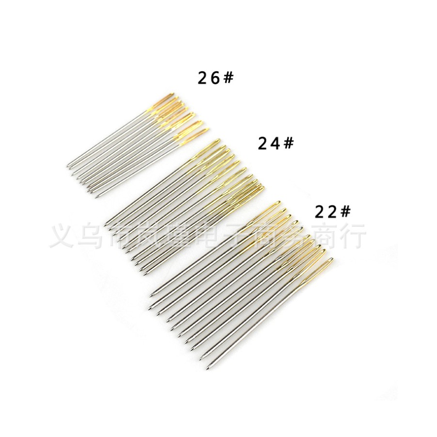 (พร้อมส่ง)เข็มปักผ้า เข็มปักครอสติช 3 ขนาด มีเบอร์ 22, 24 และ 26 (ขนาดละ 10 เล่ม รวม 30 เล่ม)