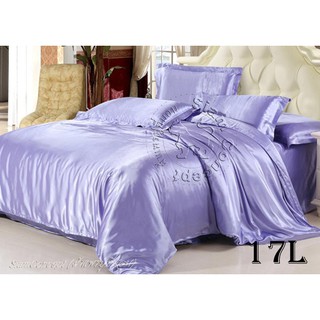 ผ้าซาตินปูที่นอน 5 ฟุต (SB517ฺL สี Lavender)