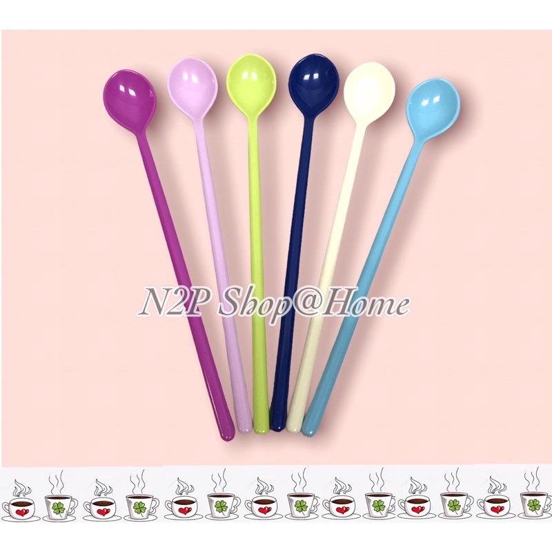 ช้อนเด็ก ABS เกรดเอ เนื้อหนา ใช้ตักอาหาร ชงกาแฟเครื่องดิ่ม คละสีค่ะ FOOD GRADE(No.60)