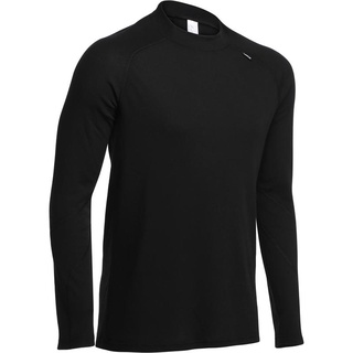 เสื้อแขนยาว สีดำ เสื้อกันหนาว เสื้อซับในเล่นสกี WEDZE Mens Ski Base Layer Top Long Sleeves Black